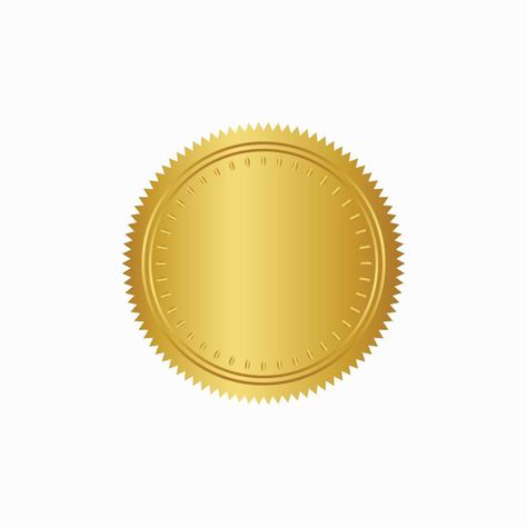 Round golden badge isolated on a Black background, seal stamp gold luxury elegant banner con, Vector illustration certificate gold foil seal or medal isolated. Golden Seal, Elegant Banners, Badge Icon, Gold Certificate, Gold Stickers, Seal Logo, Gold Luxury, Typography Poster Design, Ornament Frame