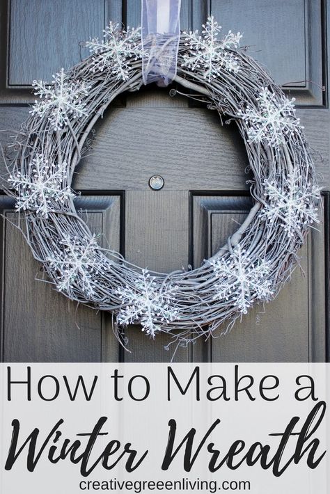 I love this pretty snow wreath for non-christmas decor! This DIY snowy wreath is perfect for your front door in January through Valentine's Day. The rustic look is perfect for after Christmas and goes well with farmhouse style. The silver and white combined with dollar store snowflakes and a hint of glitter make it the perfect non-Christmas winter wreath! #creativegreenliving #winterwreath #snow #winterdecor #DIYwreath #wreathideas January Wreath, Diy Winter Wreath, Easy Wreath, Winter Wreath Diy, Easy Wreaths, Snowflake Wreath, Door Diy, Christmas Wreaths Diy Easy, Diy Winter