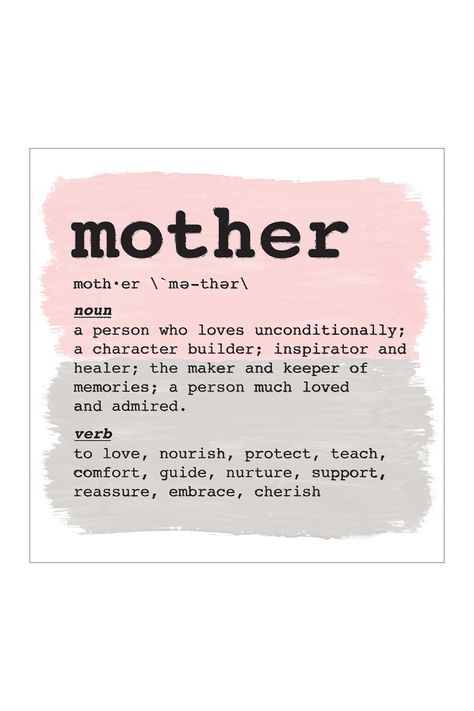 Show your Mom what she means to you with this 'Mother Definition' canvas art piece. Mother Definition Quote, Mother Definition, Shower Funny, Mom Definition, Mom Journal, Definition Quotes, Simplifying Life, Quotes About Motherhood, I Love You Mom