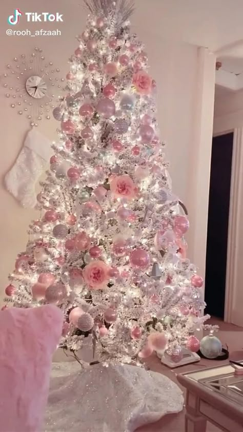 ultra pink christmas ✨ [Video] | Pink christmas diy, Pink christmas decorations, Pink christmas White Tree With Pink Decorations, White Tree Pink Ornaments, Pink Christmas Home Decor, Girls Christmas Tree Ideas, Christmas Decor Ideas Pink And Gold, White Christmas Tree With Pink Decor, White And Pink Christmas Tree Ideas, White Christmas Tree Pink Decorations, Pink And Silver Christmas Decor