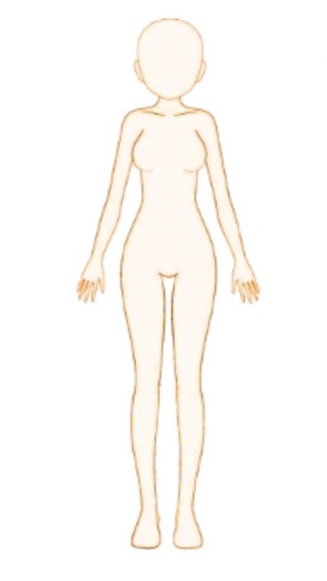 Free Body Sketches To Use, Easy Cartoon Body Drawings, Paper Doll Body Drawing, Paper Doll Body Template, Paper Doll Body Base, Blank Body Template Female, Doll Body Drawing, Blank Body Template, Paper Doll Face