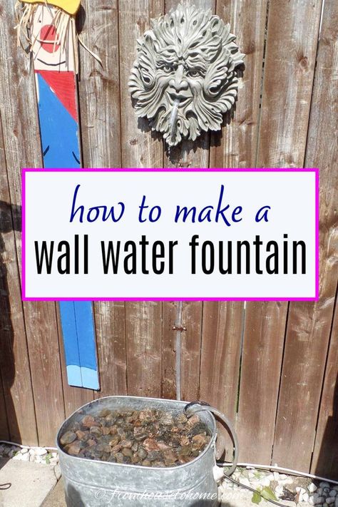 Diy Wall Fountain, Diy Wall Sculpture, Homemade Water Fountains, Wall Water Fountain, Small Water Fountain, Water Wall Fountain, Summer Outdoor Decor, Sculpture Fountain, Diy Water Feature