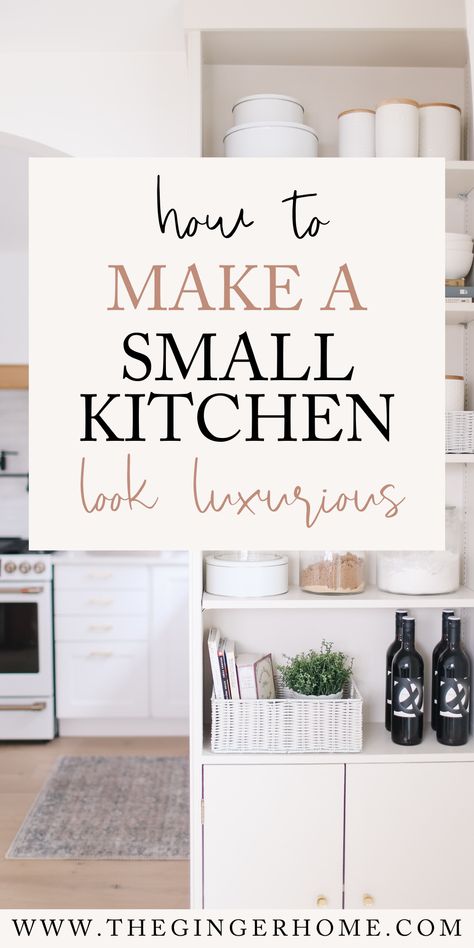 Budget Small Kitchen Makeover, Small Kitchen Ideas On A Budget Diy, Small Timeless Kitchen, Small Kitchen Makeover On A Budget, Small Closed Kitchen Ideas, Tiny White Kitchen, Tiny U Shaped Kitchen, Small Minimal Kitchen, Small Ikea Kitchen