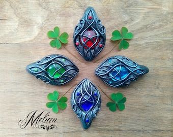 Celtic Pendant, Celtic Style, Pagan Jewelry, Dragon Eye, Polymer Clay Pendant, Viking Jewelry, Celtic Jewelry, Gothic Jewelry, Polymer Clay Crafts