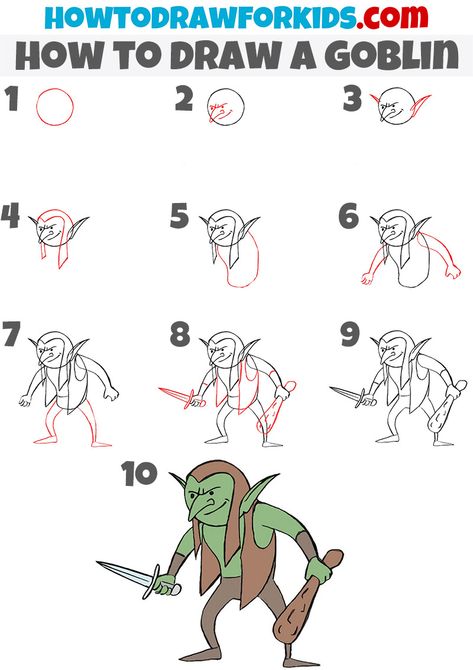 how to draw a goblin How To Draw A Goblin, Goblin Drawing, Goblin Pictures, Goblin Doodle, Goblin Coloring Pages, How To Draw Goblins, Goblins Drawing, Storyboard Examples, Storyboard Template