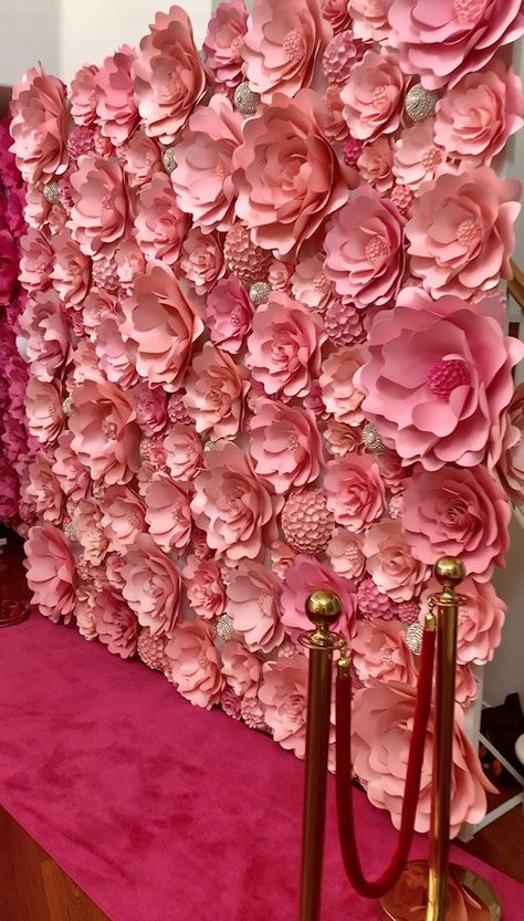 Rentals are available only in California, Nevada and Arizona. You can purchase and have the flower wall shipped to you if your event is taking place in other states or country. Please contact us if you have any questions regarding delivery or shipping. This flower wall is designed with a combination of mix flowers in light pink shades colors with jewels.   We can customize the size and colors of any of our walls. We can attach and design the flowers around your printed company logo or any printe Balloon And Flower Backdrop, Light Pink Shades, Flower Backdrop Wall, Pink Runway, Spa Interior Design, Backdrop Wall, Mexican Flowers, Spa Interior, Makeover Bedroom