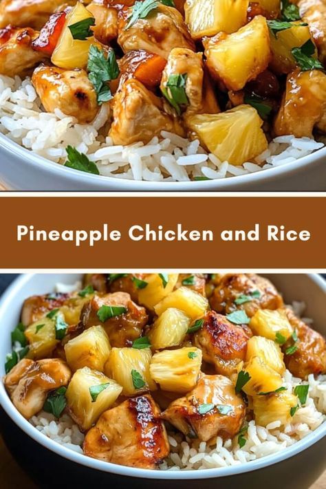 Pineapple Chicken and Rice Honey Garlic Chicken With Pineapple, Weight Watchers Pineapple Chicken Rice, Keto Pineapple Chicken, Baked Chicken With Pineapple Recipes, Dinner In A Pineapple, Ww Pineapple Chicken And Rice, Chicken With Pineapple And Peppers, Chicken Rice Pineapple Casserole, Simple Chicken Rice Recipes