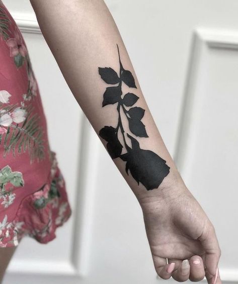 The black rose tattoo is widespread, but do you know its meaning? In the article, you will find the answer to this question and many ideas for such a tattoo. Solid Black Cover Up Tattoo, All Black Flower Tattoo, Solid Black Rose Tattoo, Solid Black Flower Tattoo, Dark Black Tattoos Coverup, Solid Tattoo Cover Up, Blackout Rose Tattoo, Solid Black Tattoo Cover Up, Cover Up Tattoos Wrist