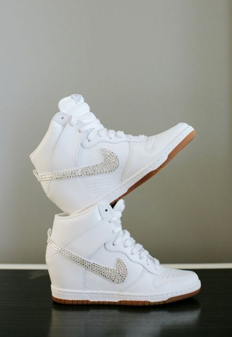 Nike wedding shoes Nike Wedding Shoes, Nike Wedding, Nike Wedge Sneakers, Wedding Shoes Sneakers, Reception Shoes, Nike Heels, Nike Wedges, Pizza Cake, Diy Sneakers