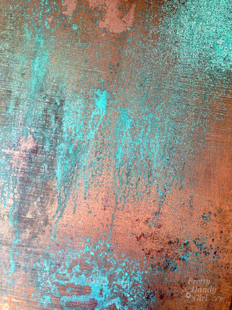 Inexpensive Faux Copper and Patina Metal | Pretty Handy Girl Bar Deco, Patina Metal, Faux Painting, Paint Effects, Copper Patina, Faux Finish, Painting Tips, Claude Monet, Paint Finishes