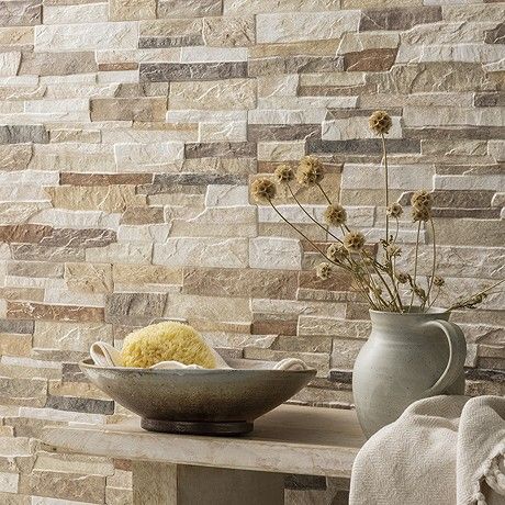 Ceramic Tiles Texture, Indoor Stone Wall, Bathroom Stone Wall, Stone Effect Wall, Stairs And Hallway Ideas, Mixed Tiles, Brick Effect Tiles, Brick Wall Tiles, Stone Tile Backsplash