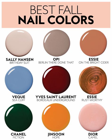 The best #nail colors for Fall 2019. #nailpolish #nailcolors #fallnails #fall #nailshades Popular Nail Colors, Fall Nail Polish, August Nails, Nail Polish Colors Fall, Nagellack Trends, September Nails, Nail Color Trends, Fall Manicure, Manicure Gel