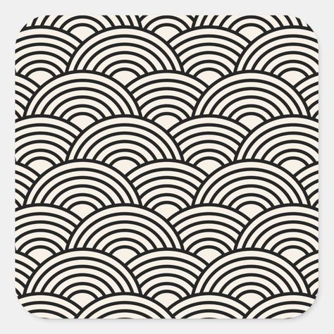 Japanese Seigaiha Wave Pattern – Black And Cream White. Japanese Wave Pattern, Japanese Wave, Japanese Waves, Traditional Japanese Art, Classy Outfits Men, Clouds Pattern, Stencil Pattern, Wave Art, Tattoo Flash Art