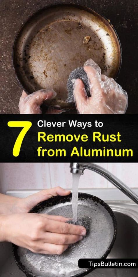 Discover these brilliant tips and tricks for rust removal. Throw out your commercial rust remover and clean rust spots from metal with household essentials like baking soda, aluminum foil, and citric acid. #remove #rust #aluminum #rustremoval Baking Soda Hydrogen Peroxide, How To Clean Aluminum, Clean Rust, Canning Rack, Diy Household Cleaners, Rust Remover, Be Design, Remove Rust, Rust Removal