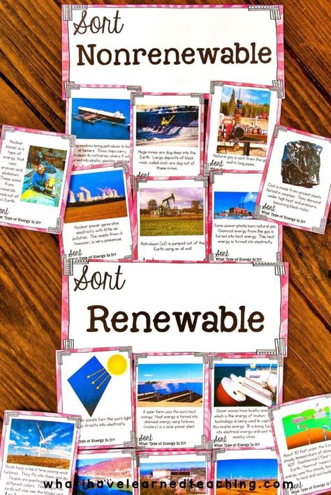 Fourth Grade Science, Nonrenewable Resources Activities, Renewable And Nonrenewable Resources, Science Lessons Elementary, Life Science Activities, Integrated Curriculum, Homeschool Science Curriculum, Types Of Energy, Ngss Science