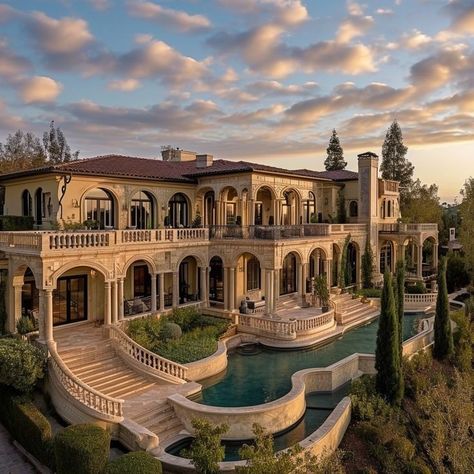 Rich Houses, Big Beautiful Houses, Big Mansions, Dream House Aesthetic, Beach Mansion, Mansion Exterior, Huge Houses, Mansion Designs, Jeezy