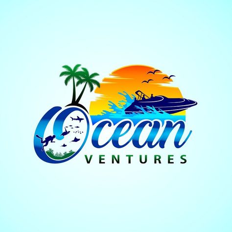 Design an exciting logo for this Island Paradise Boat Charter and Tour Package Company by LiLLah Design Travel And Tours Logo, Ocean Commotion, Boat Logo, Graphic Business, Packaging Company, Boat Art, Logos Ideas, Charter Boat, Island Paradise