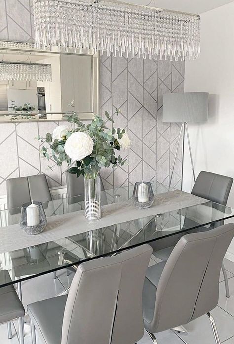 Dining Room Decor Diy, Dining Room Glam, Mrs Hinch, Living Room Decor Gray, Grey Dining Room, Dinning Room Design, Dining Room Table Decor, Luxury Dining Room, Elegant Dining Room