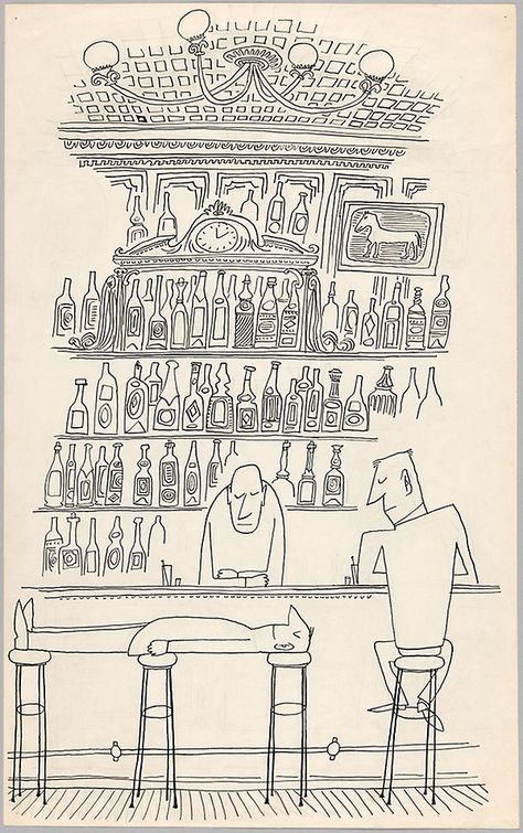 Untitled (Bar Scene) | The Art Institute of Chicago Pencil Art Drawings City, Bar Scene Illustration, Room Decor Inspo Wall Art, Books Wall Art, Apartment Drawing Sketch, Bar Sketch, Sketch Bar, Scene Sketch, 2d Sketch