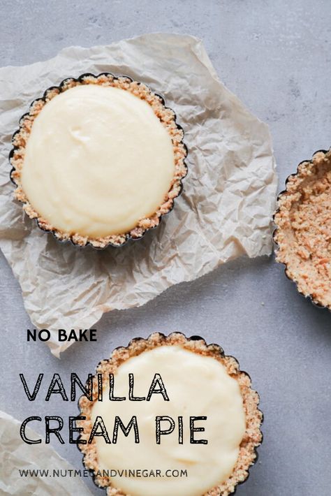 Vanilla Cream Pie Filling, No Bake Custard Pie, Vanilla Cream Pie Recipes, Creamy Pie Recipes, Vanilla Recipes Desserts, Condensed Milk Pie Recipes, Cream Pie Filling Recipes, Pie Filling Recipes Easy, No Bake Pie Filling