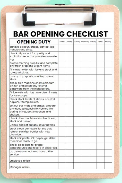 Optimize your bartending skills with our all-inclusive template package. From opening checklists to waste logs, we've got you covered! #BartendingSkills #TemplatePackage #BarEfficiency #BartenderChecklists #BartenderResources Art For Restaurants, Closing Checklist, Starting A Catering Business, Bar Lounge Design, Pizza Buffet, Restaurant Business Plan, Restaurant Consulting, Starting A Restaurant, Hotel Ads