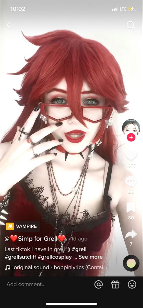 Grell Cosplay, Grell Sutcliff Cosplay, Grell Sutcliff, Black Butler Cosplay, Costume Inspo, Cosplay Makeup, Halloween Costume, Halloween Costumes, Wigs