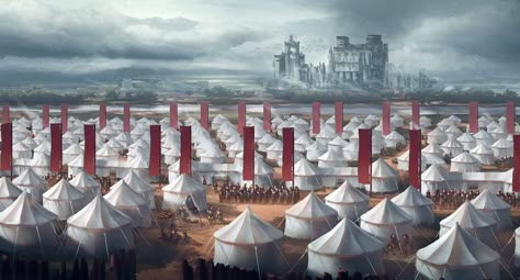 Medieval Camp, Fantasy Castles, Army Camp, Fantasy Settings, Fantasy Battle, Fantasy City, Fantasy Castle, Fantasy Setting, Fantasy Places