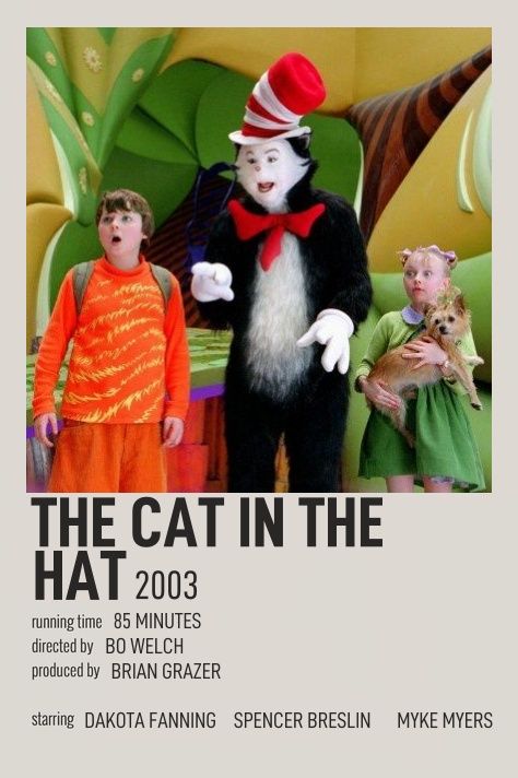 Cat In The Hat Movie, Movie Character Ideas, Movie Polaroids, Polaroid Movie Poster, Indie Movie Posters, Disney Movies To Watch, Iconic Movie Posters, The Cat In The Hat, Polaroid Posters