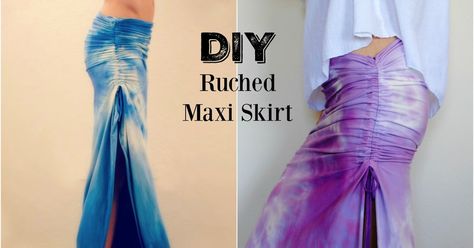 Diy Boho Clothes, Maxi Skirt Tutorial, Diy Maxi Skirt, Maxi Skirt Pattern, Trash To Couture, Skirt Diy, Tie Dye Maxi Skirt, Costumes Diy, Crochet Skirts