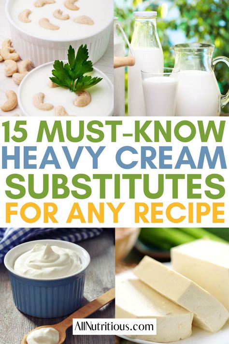 If you don’t have heavy cream on hand, here are the best alternatives to use for your dessert recipes, dinner ideas and more. We have included great dairy free options that you can use in vegan recipes too. Non Dairy Heavy Cream, Replacement For Heavy Cream, Heavy Whipping Cream Recipes, Lactose Free Heavy Cream, Heavy Cream Powder, Make Heavy Cream, Dairy Free Heavy Cream, Leftover Sour Cream, Soup Meals