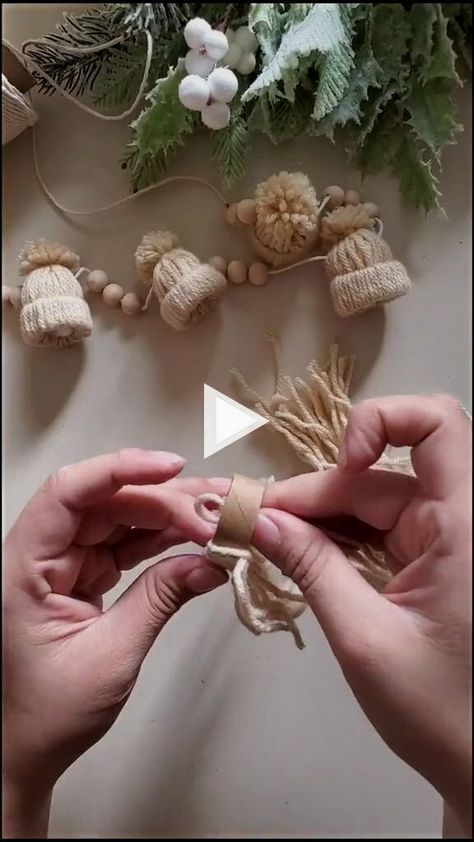 ✓✓ ✓ DIY Christmas Garland DIY Mini Winter Hats Christmas Craft Video Diy christmas garland...ristmas crafts diy...ristmas crafts christmas decor ideas outdoor yard, christmas decor ideas tree, christmas decor ideas for living room, christmas decor? christmas decor id,