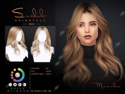 Curly long hairstyle , 18 colors, hope you like, thank you ^^ Found in TSR Category 'Sims 4 Female Hairstyles' Sims 4 Cc Wavy Hair, Sims 4 Tsr, Die Sims 4, Mod Hair, Bored Board, Pelo Sims, A Hairstyle, Sims 4 Game Mods, Sims 4 Cc Skin