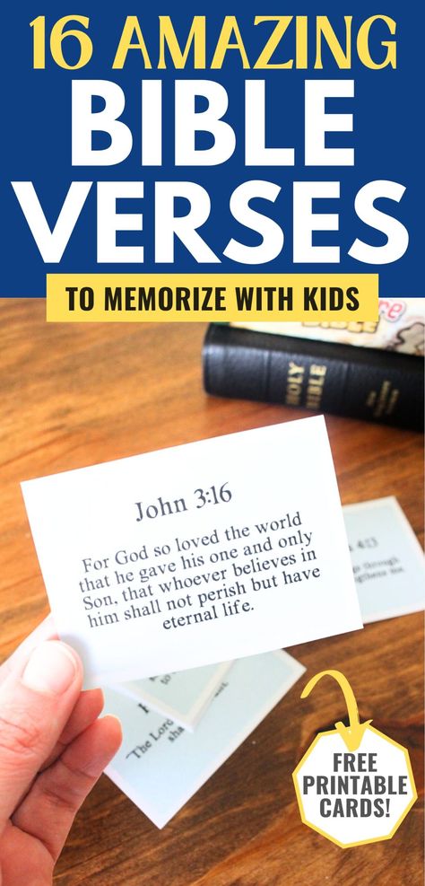 16 Bible Verses to Memorize (Free Printable!) Amazing Bible Verses, Verses To Memorize, Memory Verses For Kids, Kids Sensory Activities, Verses For Kids, Mom Gift Guide, Bible Verse Memorization, Homeschool Lesson Plans, Bible Verses For Kids