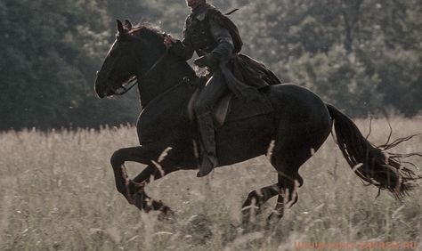 Man Riding Horse Aesthetic, The Great Aesthetic, Black Medieval Aesthetic, Knights On Horses, Galloping Horse And Rider, Horse Warrior, Black Horse Aesthetic, Man Riding Horse, Horse Rider Aesthetic