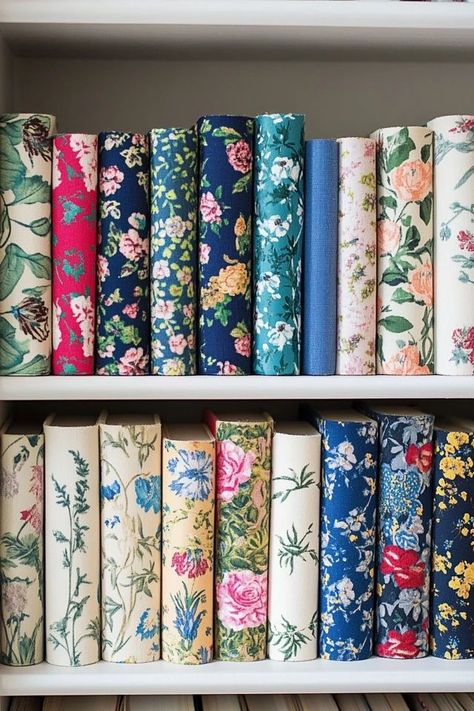 "Elevate your decor with chic DIY Fabric-Covered Books! 📚🧵 #DIYHomeProjects #FabricDIY #BookDecorIdeas" Diy Dust Jacket Book Covers, Covered Books, Fabric Book Covers, Upcycling Ideas, Book Clothes, Book Jacket, Journal Cover, Fabric Book, Book Decor