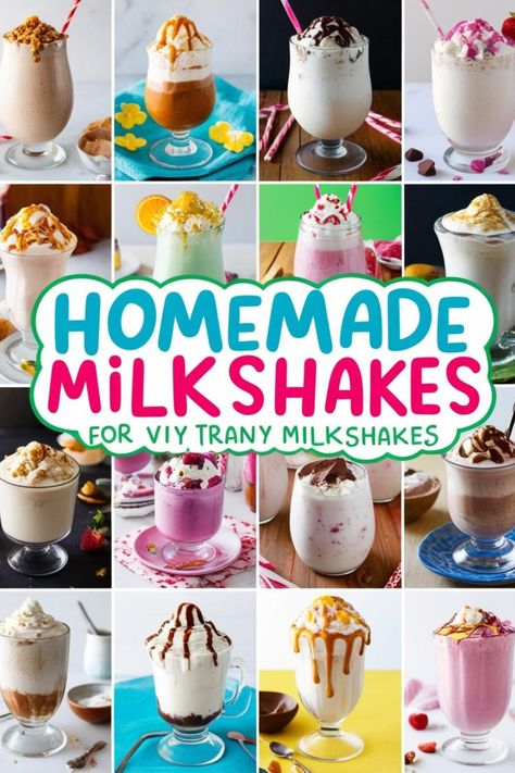 Get ready to wow your taste buds with 21 creative milk shake recipes! These unique and flavorful shakes will leave you craving more. Perfect for impressing friends and family or treating yourself to something extraordinary. #CreativeMilkShakes #MilkshakeRecipes #UniqueShakes #ImpressYourFriends #FlavorfulShakes #MilkshakeAddict #DessertCreativity How To Make Milkshakes At Home, Cake Shake Recipe, Milk Shake Recipes, How To Make Shakes, Milkshakes Recipes, Milk Smoothie Recipes, Homemade Milkshake, Milkshake Recipe Easy, Homemade Milk