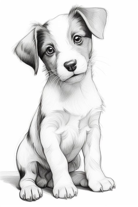 Pet Drawings Easy, Cute Funny Animals Pictures, Cute Pitbull Drawing, Puppy Drawing Sketches, Dog Drawings Easy, Animal Drawings Dog, How To Draw Dog, Puppy Pencil Drawing, Dog Head Drawing