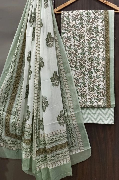 unstitched cotton salwar suit with dupatta Chudithar Design, Pure Cotton Dress Materials, Cotton Salwar Suit, Suit With Dupatta, Pure Cotton Suits, Salwar Materials, Suit Stores, Blouses Designs, Fabric Photography