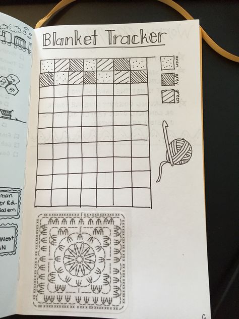 Crochet granny square blanket tracker! Helps visualize how far along you are, can print pattern and include Organisation, Crochet Tracker Blanket, Granny Square Blanket Template, Crochet Tracker Bullet Journal, Crochet Journal Pages, Crochet Book Blanket, Crochet Bullet Journal, Crochet Bujo, Granny Square Blanket Layout