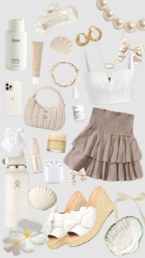 Clean girl summer>>>> #summer#beach#white#linen #vibes #outfit Clean Girl Summer, Beach Girl Outfits, Vibes Outfit, Clean Beach, Clean Girl, Beach Girl, White Linen, Summer Girls, Summer Beach