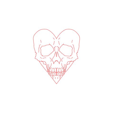 Half Skull Half Heart Tattoo, Skulls In Heart Tattoo, Skull In Heart Tattoo, Fineline Skull Tattoo, Spiked Heart Tattoo, Skeleton Heart Tattoo, Red Skull Tattoo, Skull Heart Tattoo, Skull And Crossbones Tattoo