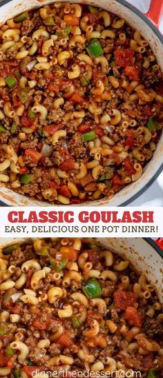 Classic Goulash Recipe, Classic Goulash, Ground Beef Goulash, Ground Beef Quesadillas, Pasta Macaroni, Minced Beef Recipes, Beef Goulash, Ground Beef Stroganoff, Ground Beef And Potatoes