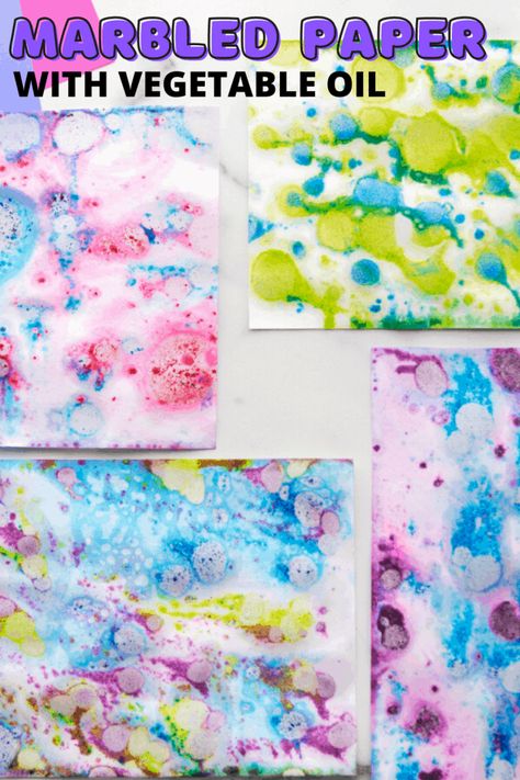 Easy Art Projects For Kids, Steam Activities For Kids, Water Marbling, Bubble Painting, Homemade Oil, Art Projects For Kids, Steam Activities, Marbled Paper, Easy Art Projects