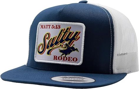 Salty Rodeo Chute Boss Hat - Tall Crown Blue Yupoong Snapback Western Wear Snapback - One Size Fits Most at Amazon Men’s Clothing store Tall Crown, Country Western, Country Outfits, Baseball Caps, Western Style, Western Wear, Rodeo, Western Fashion, Clothing Store