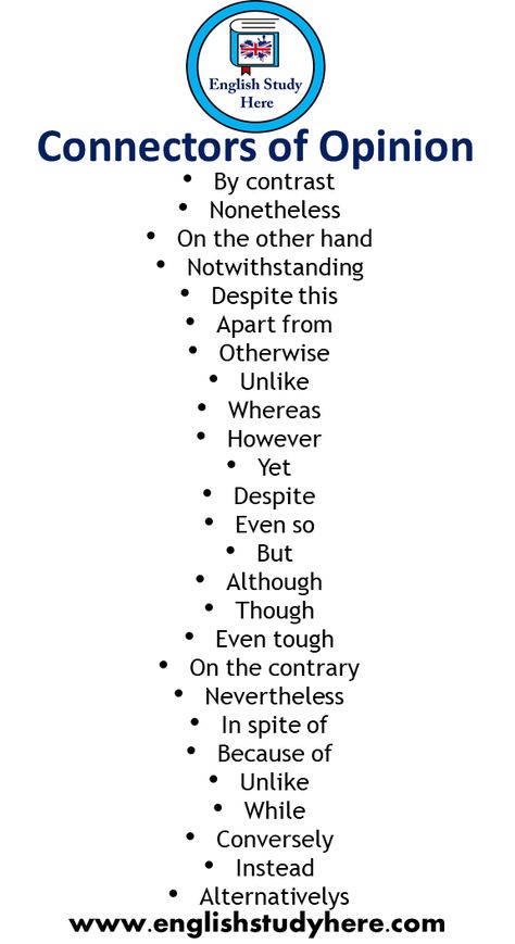 26 Connectors of Opinion Words By contrast Nonetheless On the other hand Notwithstanding Despite this Apart from Otherwise Unlike Whereas However Yet Despite Even so But Although Though Even tough On the contrary Nevertheless In spite of Because of Unlike While Conversely Instead Alternativelys Words Instead Of Because, Tough Words In English, Because In Other Words, Words Instead Of But, Words To Replace Because, Instead Of Because, Tough English Words, Other Words For Because, Instead Of But