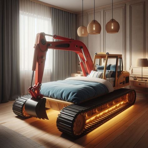 Excavator Kids Bed 🚜🛏️ #ExcavatorBed #DreamsUnearthed #ConstructionComfort Make bedtime an adventure with the Excavator Kids Bed. Shaped like a mighty excavator, this bed brings the thrill of construction to your child's room. Elevate their imagination and comfort with the Excavator Kids Bed, where every night is a journey through the land of dreams. 🌟🌙🔨 https://luxarts.net/excavator-kids-bed/ Creative Beds, Kids Bed, Kids' Bed, Cozy Reading, Ways To Relax, Cool Beds, Child's Room, Built In Storage, Sleep Comfortably