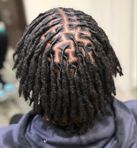 Pictures Of Dreadlocks, Dreads With Middle Part, Loc Parting Patterns Men, Men Loc Extensions, Free Part Locs Men, 4c Locs Men, Medium Size Locs Men, Retwist No Style, Middle Part Starter Locs