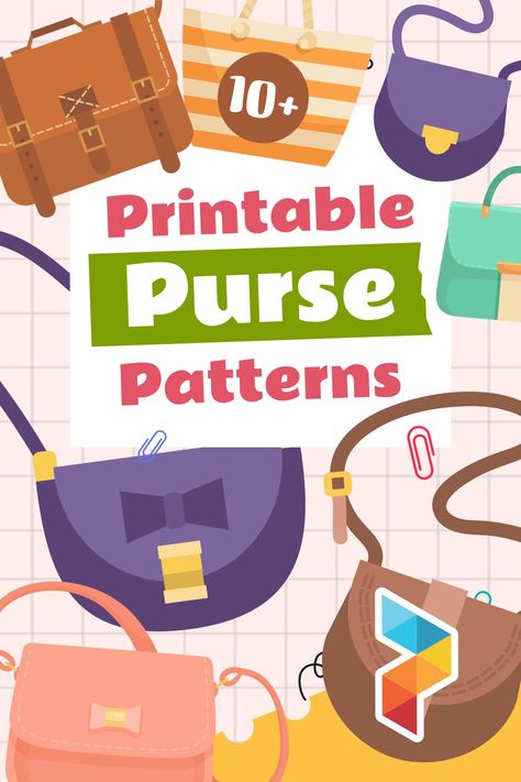 Purse Patterns - 10 Free PDF Printables | Printablee Free Pdf Purse Sewing Patterns, Patterns For Purses Free, Purse Template Free Pattern, Paper Purse Template Free, Sewing Templates Free Printable, Free Handbag Patterns To Sew, Free Sewing Patterns Printable Templates, Purse Patterns Free Sewing Handbags, Printable Sewing Patterns Free