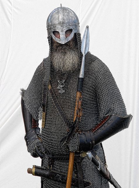 — At the Icelandic Festival, Gimli by... Viking People, Ancient Artefacts, Viking Armor, Slavic Mythology, Viking Reenactment, Viking Life, Viking Helmet, Larp Armor, Viking Culture