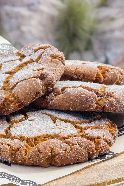 Disney's Recipe For Ginger Molasses Crackle Cookies Disney's Molasses Crackle Cookies, Molasses Crackle Cookie, Iced Molasses Cookies, Molasses Crinkle Cookies, Crackle Cookies, National Cookie Day, Ginger Molasses, Ginger Molasses Cookies, Popsugar Food